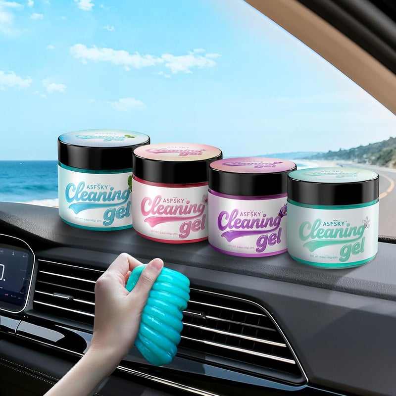 ASFSKY Car Cleaning Gel (Aromatherapy aroma) Dust Cleaning Putty Universal Car Interior Cleaner Keyboard Dust Remover Car Slime Gifts for Men Women girl（4 pack） - Image 1